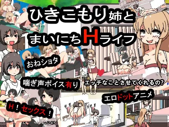 【互动SLG/像素风/生肉】和家里蹲死宅女姐姐的エロ生活！【PC+安卓/400MB】-次元小屋